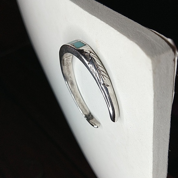 Vintage native American sterling silver 925 turquoise cuff bracelet kee designer - Picture 2 of 11